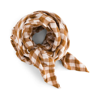 Rose in April Bianca Swaddle Vichy-Karo | Karamell 110x110 cm
