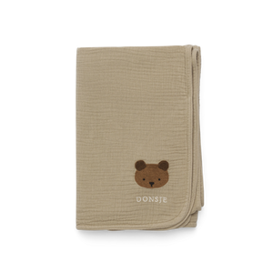 Donsje Decke "Ploekie Muslin Blanket XL" | Bear | Taupe