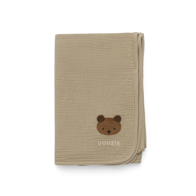 Donsje Decke "Ploekie Muslin Blanket XL" | Bear | Taupe
