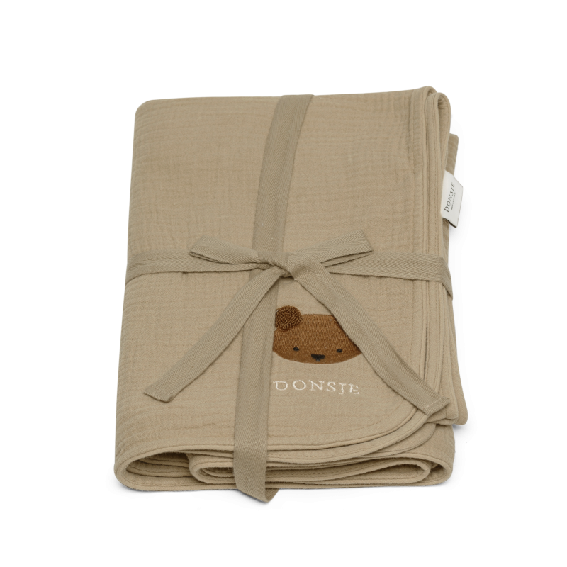 Donsje Decke "Ploekie Muslin Blanket XL" | Bear | Taupe