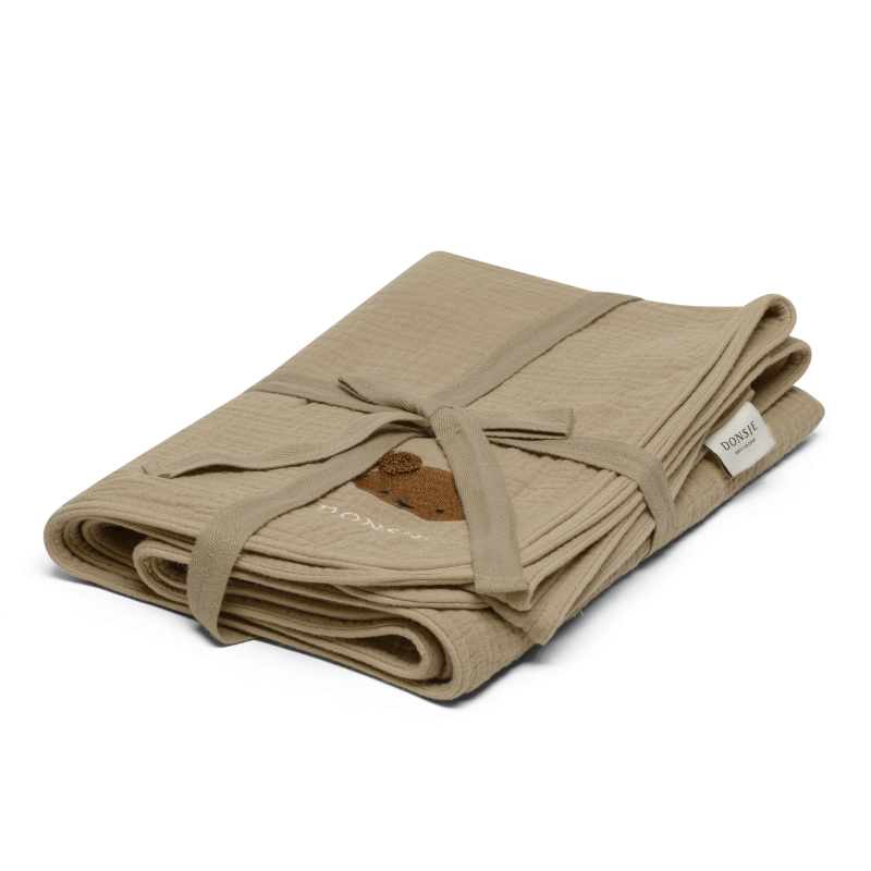 Donsje Decke "Ploekie Muslin Blanket XL" | Bear | Taupe