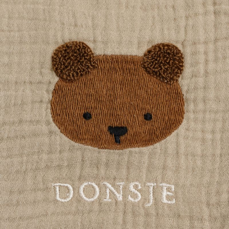 Donsje Decke "Ploekie Muslin Blanket XL" | Bear | Taupe