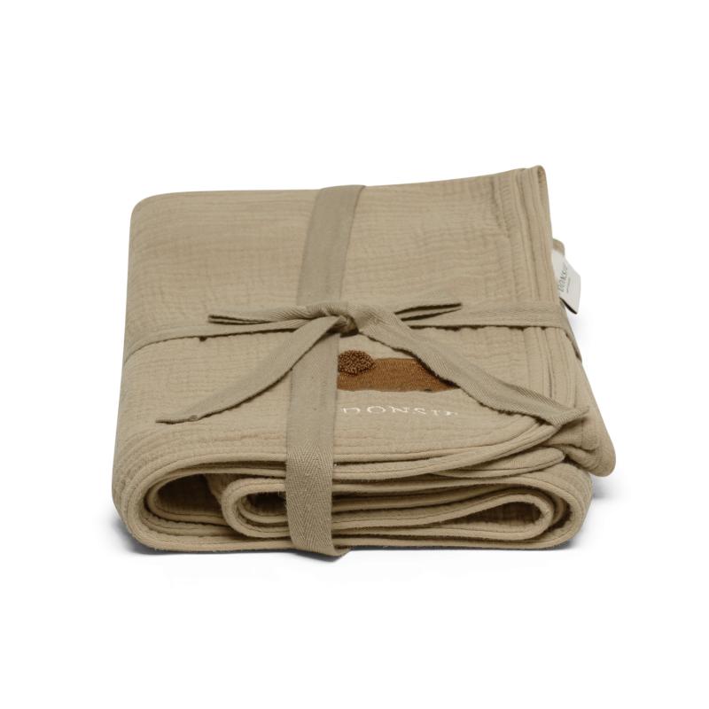 Donsje Decke "Ploekie Muslin Blanket XL" | Bear | Taupe