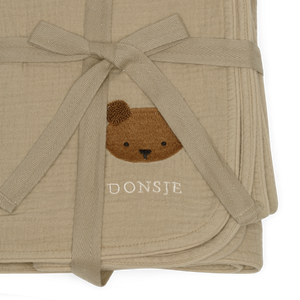 Donsje Decke "Ploekie Muslin Blanket XL" | Bear | Taupe