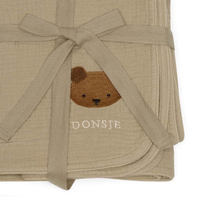 Donsje Decke "Ploekie Muslin Blanket XL" | Bear | Taupe