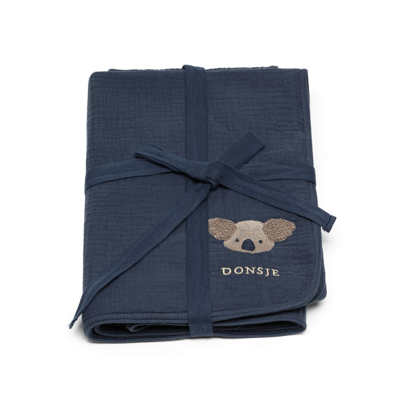 Donsje Decke "Ploekie Muslin Blanket XL" | Koala | Blue Marine