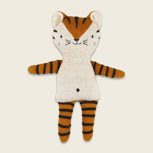 Ava & Yves Babyrassel Tiger aus Bio-Baumwolle, 10 cm, niedliches Spielzeug für Babys