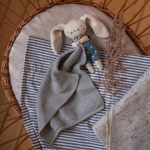 Ava & Yves Kuscheltuch Hase | Blau / Grau