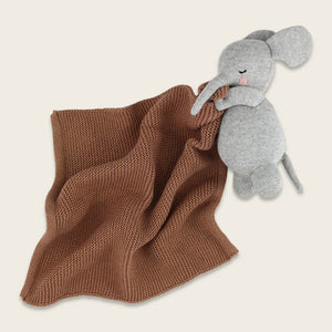 Ava & Yves Kuscheltuch Elefant gross | Grau Braun