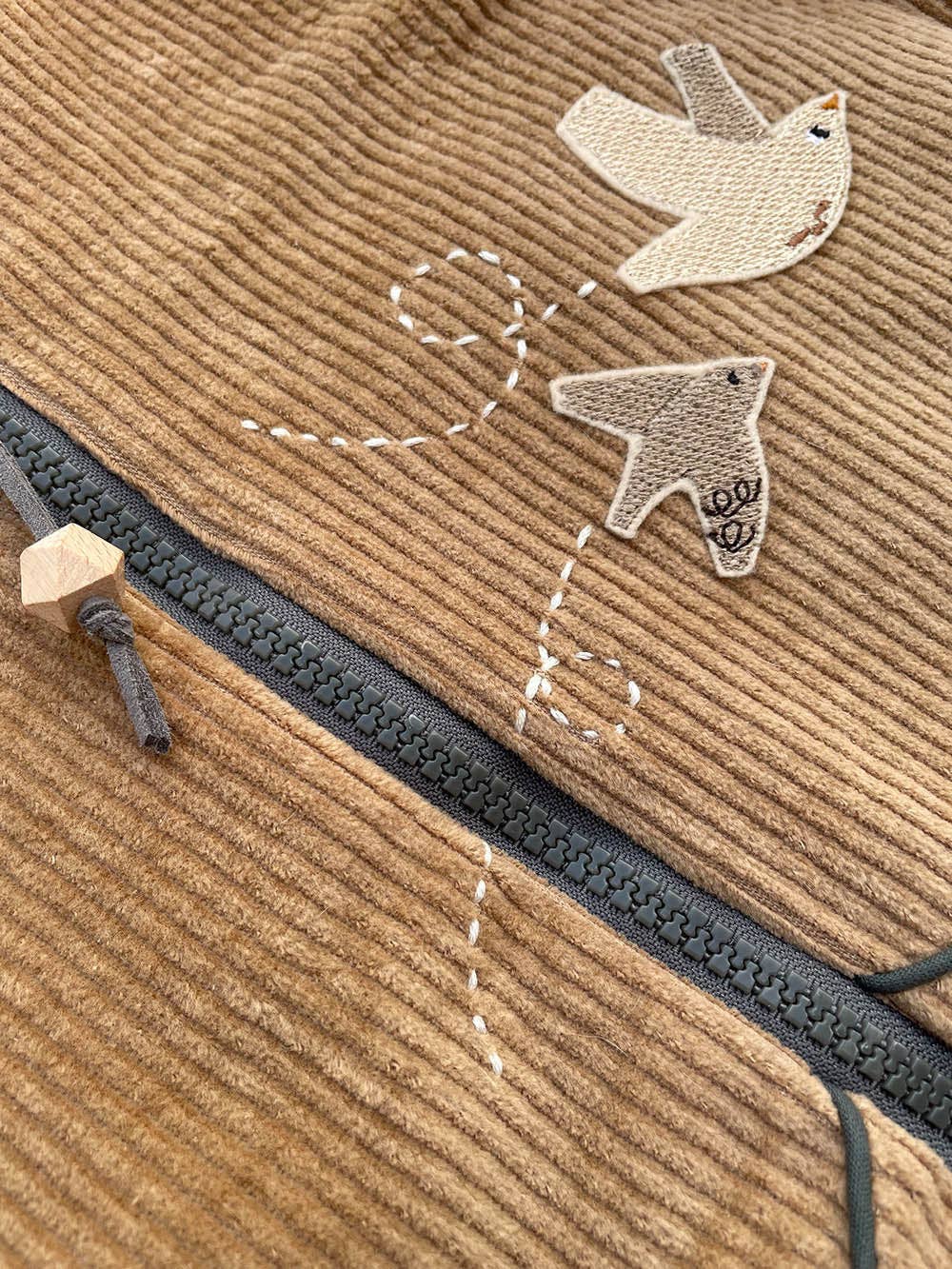 Halfbird Aufnäher SET "beiger Vogel" | Bügelflicken