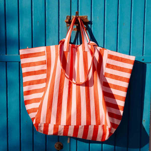 Rose in April Elisa sac | Tomate/rayures rose bonbon
