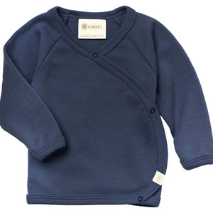 Engel Baby-Wickelshirt, Wolle-Seide in Marine