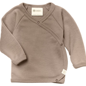 Engel Baby-Wickelshirt, Wolle-Seide in Sand