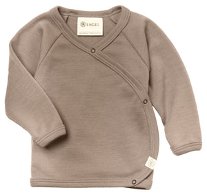 Engel Baby-Wickelshirt, Wolle-Seide in Sand