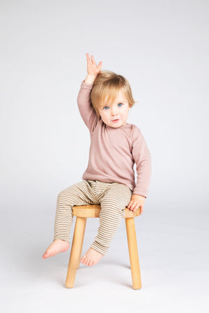Engel Baby-Shirt, Wolle-Seide langarm, mit Druckknöpfen,  Dusty Rose – Detailansicht 2