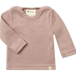 Engel Baby-Shirt, Wolle-Seide langarm, mit Druckknöpfen,  Dusty Rose