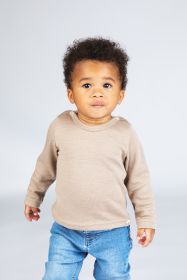 Engel Baby-Shirt, Wolle-Seide langarm, mit Druckknöpfen, in Sand – Detailansicht 2
