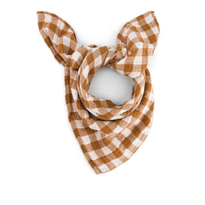 Rose in April Bianca Doudou en mousseline 70x70cm | Vichy Caramel
