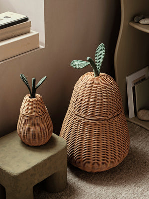 Ferm Living Pear Braided Storage - Panier de rangement poire grande | Naturel