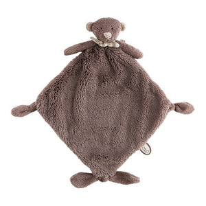 Dimpel Kuscheltuch Bär Noann Doudou 35 in Grau Braun als weiches Schmusetuch für Babys