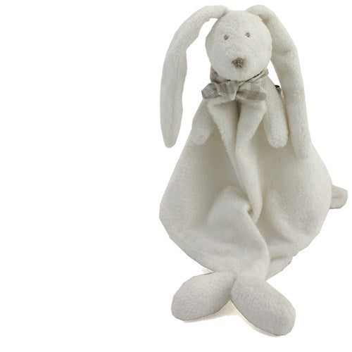 Weiches Schmusetuch in Hasenform von Dimpel in Beige-Weiss, 32 cm gross