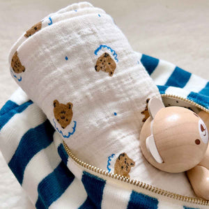 Trousse de toilette Rose in April "Vic" | Bleu nuit