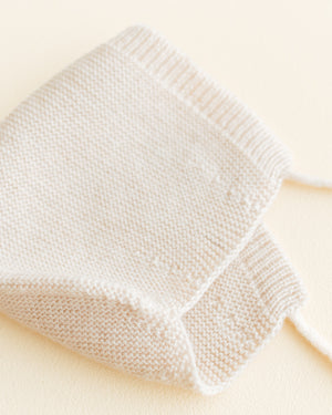 Hvid Newborn Strickmütze Cream