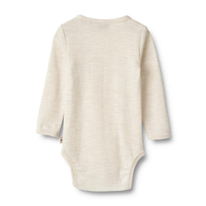 Wheat Woll-Body Langarm Lucca in Eggshell Melange – Detailansicht 3