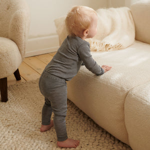 Wheat Woll-Body Langarm Lucca in Navy Stripe – Detailansicht 2