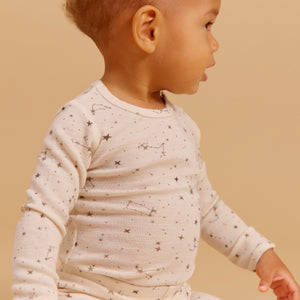 Wheat Woll-Body Langarm Lucca in Eggshell Stars – Detailansicht 3