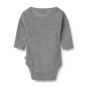 Wheat Woll-Wickelbody Langarm Willow in Navy Stripe – Detailansicht 3
