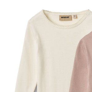 Wheat Bodysuit Rib "Regitze" Rose Powder 2 Pack