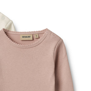 Wheat Bodysuit Rib "Regitze" Rose Powder 2 Pack