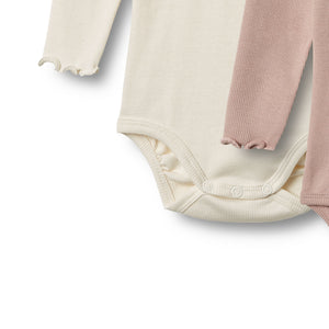 Wheat Bodysuit Rib "Regitze" Rose Powder 2 Pack