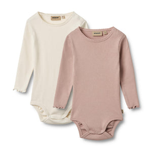 Wheat Bodysuit Rib "Regitze" Rose Powder 2 Pack
