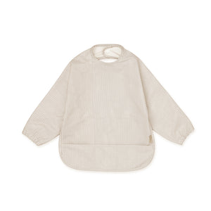 Cam Cam bavoir à manches "Sleeved Bib" | Classic Stripes Camel