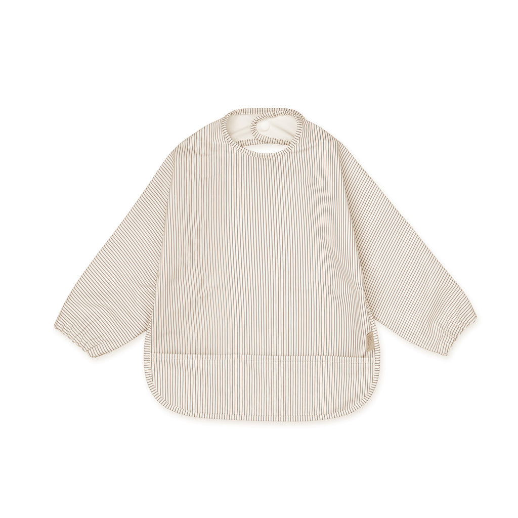 Cam Cam Ärmel-Lätzchen "Sleeved Bib" | Classic Stripes Camel