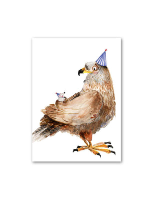 Halfbird Postkarte "Bussard und Maus"