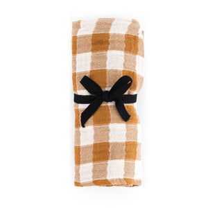 Rose in April Bianca Swaddle Vichy-Karo | Karamell 110x110 cm