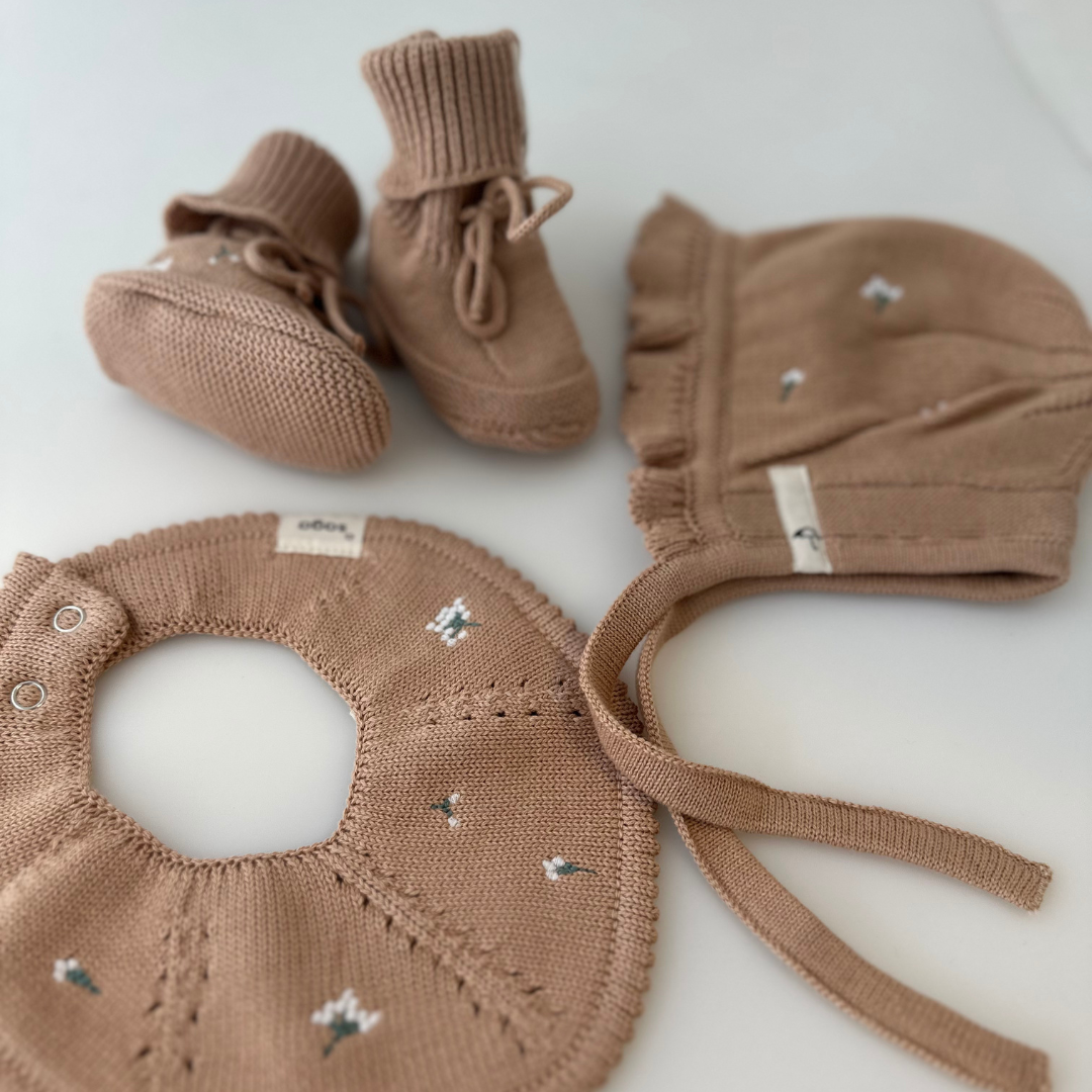 Saga Copenhagen Baby Strickschuhe - Bio-Baumwolle | Nude