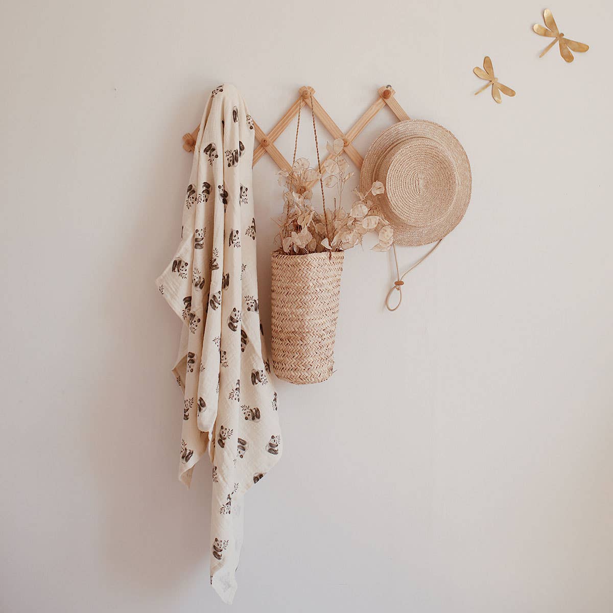 Rose in April Muslin "Bianca" Panda "Natur