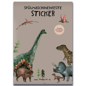 Autocollants Halfbird résistants au lave-vaisselle "Dinosaures"