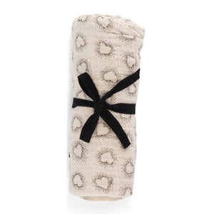 Rose in April Bianca Swaddle Herz | Hell Grau 110x110 cm