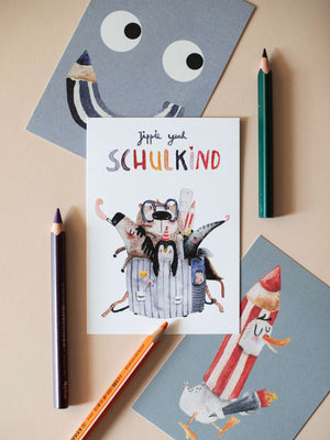 Halfbird Postkarte "jippie yeah Schulkind"