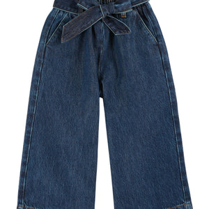 Weite Jeanshose mit Stoffgürtel aus Denim in Blau von Emile et Ida – Modell „PANTALON JEAN LARGE CEINTURE“