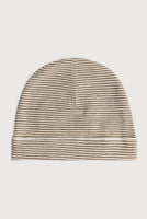Gray Label Baby Mütze in Woody-Cream – weiche Mütze aus Bio-Baumwolle mit kontrastfarbener Krempe, ideal für Neugeborene.