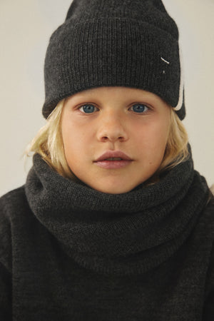 Gray Label Bonnet en laine mérinos | Black Melange