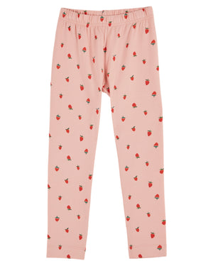 Emile & Ida Kinder Leggings Imprimé in Guariguette mit Erdbeer-Print