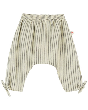 Emile & Ida Baby-Hose Sarouel in Stripe Bitume mit Streifenmuster