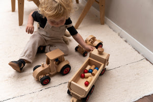 Fagus Traktor mit Dach aus Holz